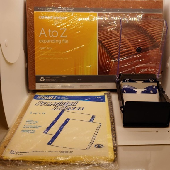 Office Supplies - Expanding A-ZFile , Alphabet Gold Tab Index & A-Z File Box NEW - Picture 3 of 12